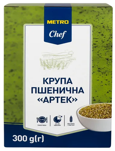 Крупа пшенична Артек Metro Chef картонна упаковка 4х75г