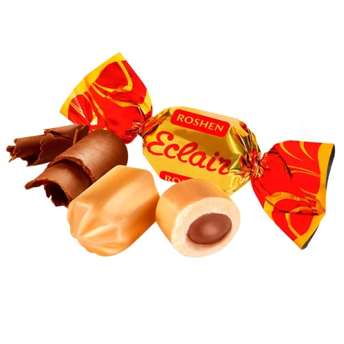 Цукерки Roshen Еклер карамельні з шоколадною начинкою
