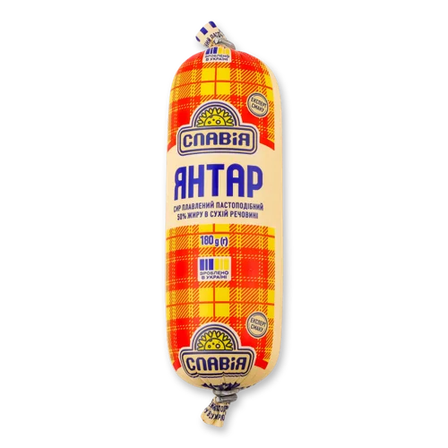 Сир Плавлений Вищого Ґатунку 50% Пастоподібний Янтар Славія, 180г