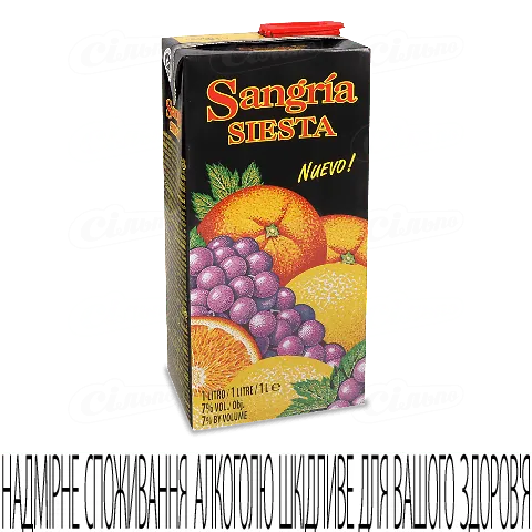 Напій винний Sangria Siesta червоний солодкий, 1л