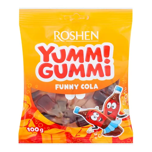 Цукерки желейні «Funny Cola» Yummi Gummi Roshen м/у 100г