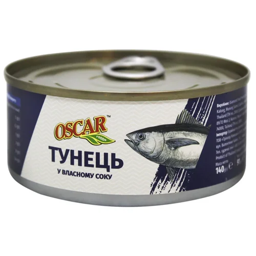 Тунець Oscar у власному соку 140г