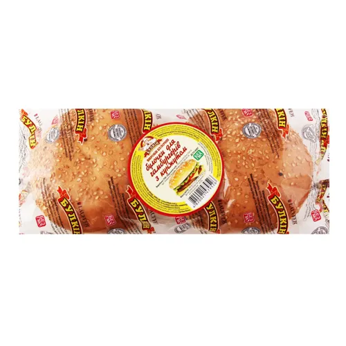 Булочки з кунжутом для гамбургерів Булкін м/у 140г