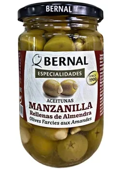 Оливки зелені фаршировані мигдалем Bernal 300г