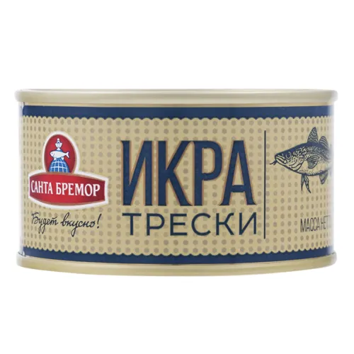 Ікра тріски делікатесна Люкс Санта Бремор з/б 130г