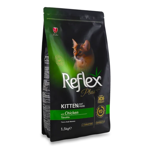 Корм сухий для кошенят Reflex Plus з куркою, повнораціонний та збалансований, 1.5 кг