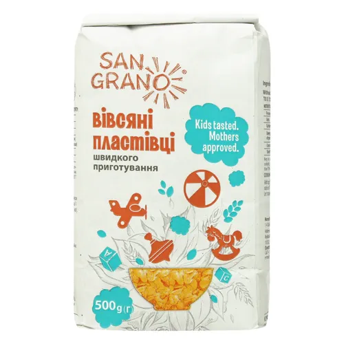 Пластівці вівсяні швидкого приготування Екстра San Grano м/у 500г