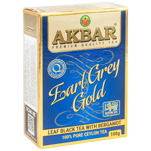 Чай чорний Akbar Earl Grey Gold з бергамотом 100г