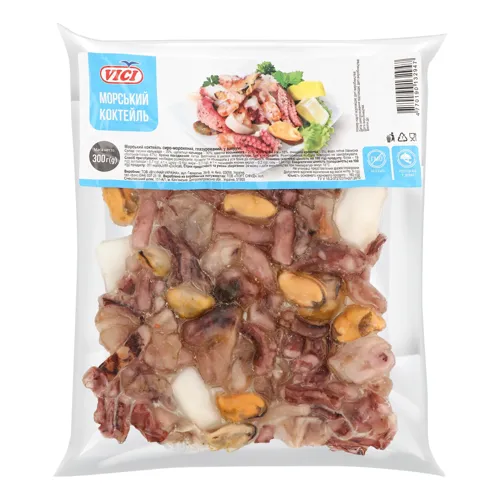 Коктейль морський сиро-морожений глазурований Vici вищого ґатунку 300г
