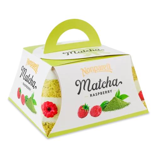 Торт Матча з Малиною В/ґ, Картонна Упаковка 500г
