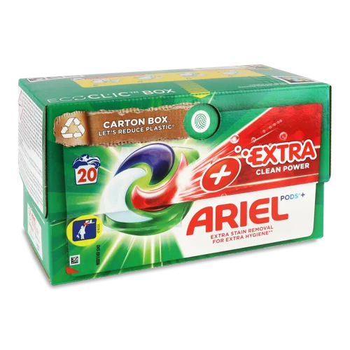 Засіб Мийний Рідкий Синтетичний у Капсулах Extra Clean Power Pods+ Ariel, 20х27.2г