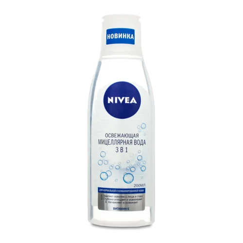 Міцелярна Вода Освіжаюча 3в1 Nivea, Пластикова Пляшка 200мл