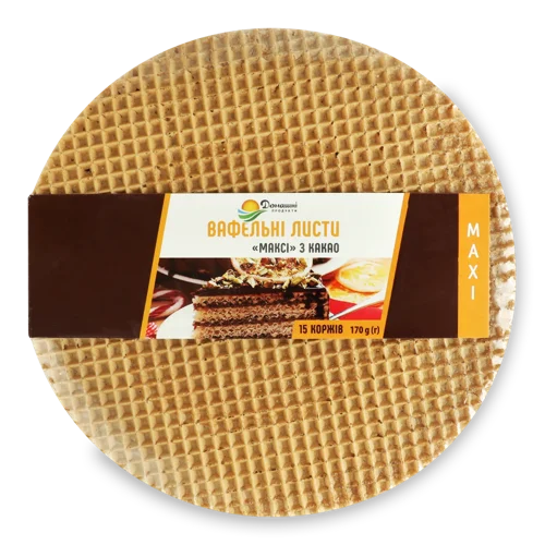Вафельні Листи З Какао, В/ґ, Максі Домашні Продукти, 170г