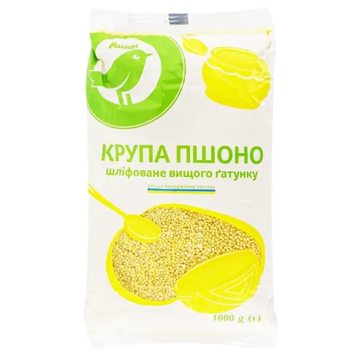 Крупа Ашан Пшоно шліфоване вищого гатунку 1кг