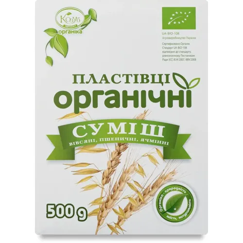 Суміш пластівців Козуб різані Органічні 500г