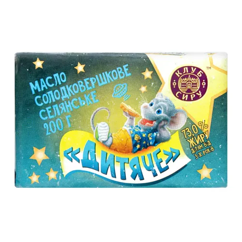 Масло 73% солодковершкове селянське Дитяче Клуб сиру м/у 200г