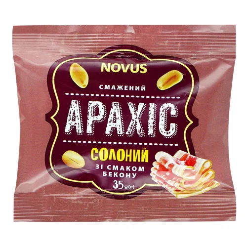 Арахіс Novus  смажений солоний зі смаком бекону 35г