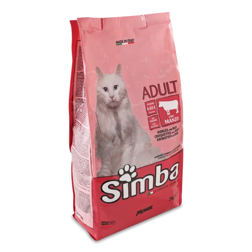 Корм сухий для дорослих котів і кішок з яловичиною, Simba, в/ґ, 2 кг