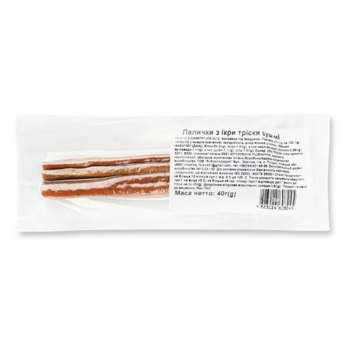 Палички Із Ікри Тріски Сушені, в/у 40г