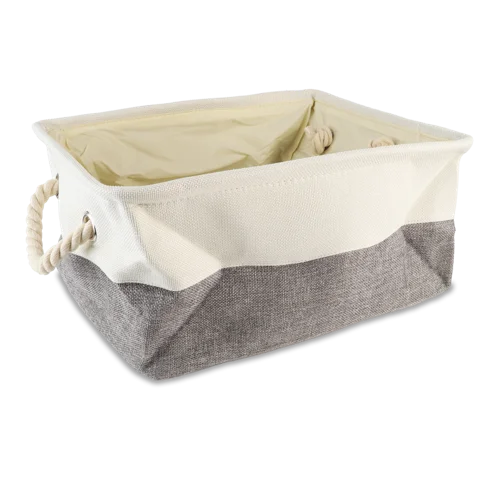 Ящик для зберігання Текстильний з Ручками 400х300х210мм №TH-10 L Gray/White МВМ My Home, 1шт