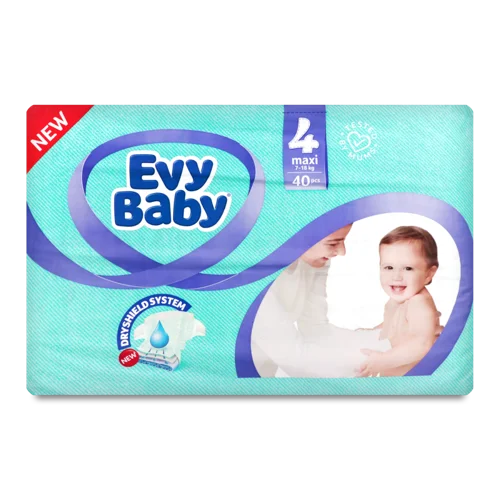 Дитячі Підгузки Maxi Evy Baby 7-18кг, 40шт, в/ґ
