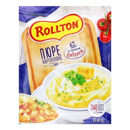 Пюре швидкого приготування картопляне зі смаженою цибулею Rollton м/у 40г