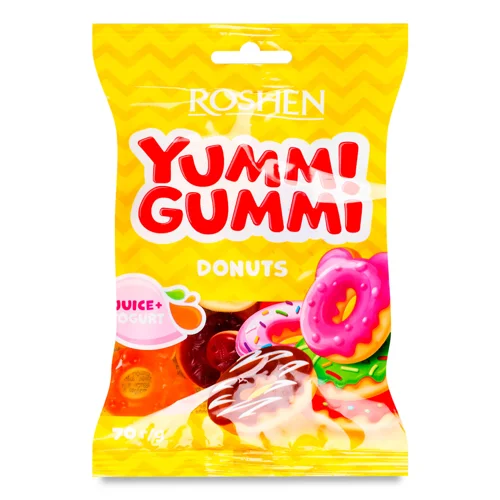 Цукерки Roshen Yummi Gummi Donuts желейні,70г