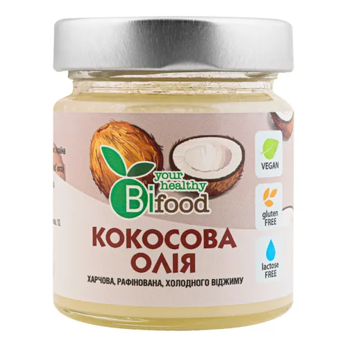 Олія кокосова рафінована холодного віджиму Bi food с/б 150г