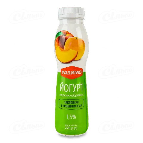 Йогурт РадиМо Лактоімун персик-абрикос з проб 1.5%, 270г