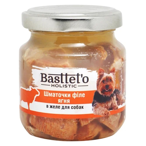 Корм вологий Basttet'o Holistic з шматочками філе ягня для собак 130г