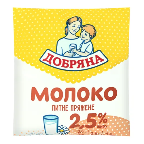 Молоко 2.5% пряжене Добряна м/у 450г