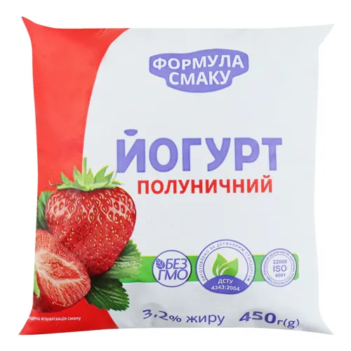 Йогурт 3.2% Полуничний Формула смаку м/у 450г
