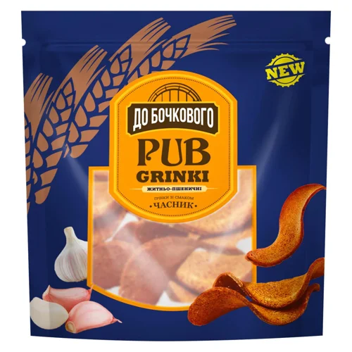 Грінки До Бочкового Pub Grinki Часник хвилясті 90г