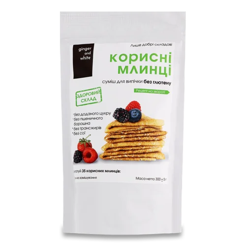 Суміш Для Випічки Без Глютену В/ґ Ginger And White, 300г