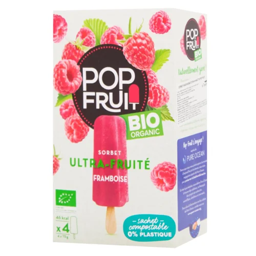 Сорбет Pop Fruit малиновий органічний 4шт х 70г