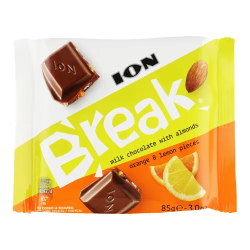 Шоколад молочний Almonds Orange&Lemon pieces Break м/у 85г