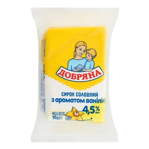 Сирок 4.5% солодкий з ароматом ваніліну Добряна м/у 90г