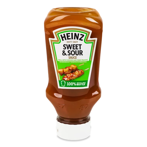 Соус Солодко-Гіркий Heinz, Вищого Ґатунку, Пластикова Пляшка, 220мл
