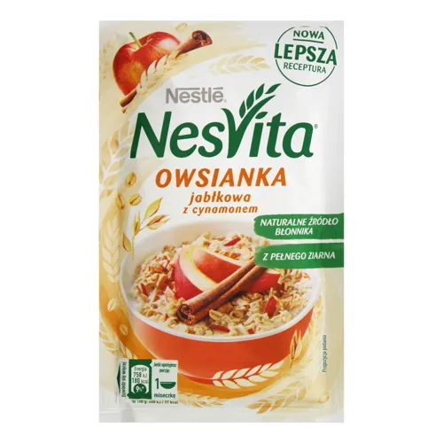 Каша вівсяна солодка з молоком та шматочками яблука Nesvita м/у 46г
