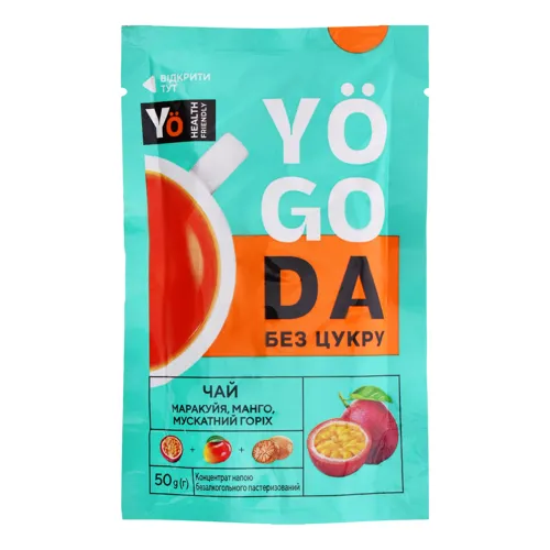 Концентрат напою безалкогольного Чай маракуйя, манго, мускатний горіх Без цукру Yogoda д/п 50г