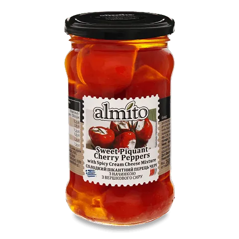 Перець Almito Солодкий пікантний Черрі з начинкою з вершкового сиру 280г