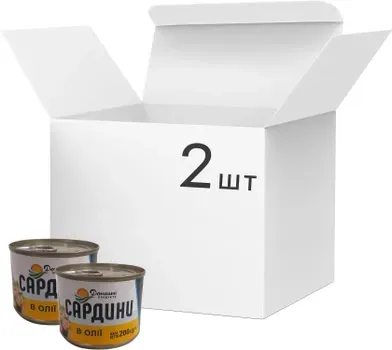 Упаковка Сардина в маслі Домашні продукти 200г × 2 шт