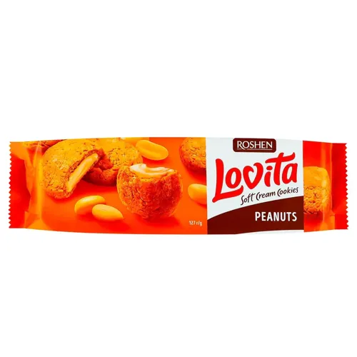 Печиво Roshen Lovita Peanuts з арахісовою начинкою 127г