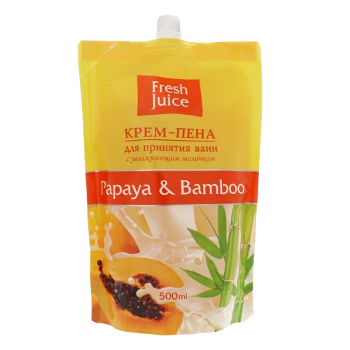 Крем-піна Для Ванн З Зволожуючим Молочком Папайя&Бамбук, Fresh Juice, 500мл