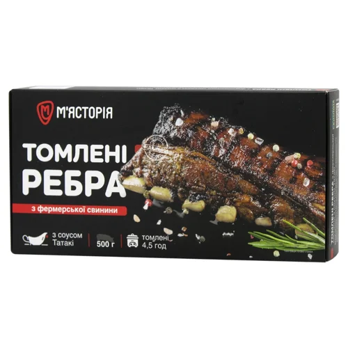 Ребра М’ясторія з фермерської свинини томлені 500г