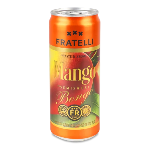 Ігристий Винний Напій Білий Напівсолодкий Mango Bongo, з/б, 0.33л, 6-6.9%