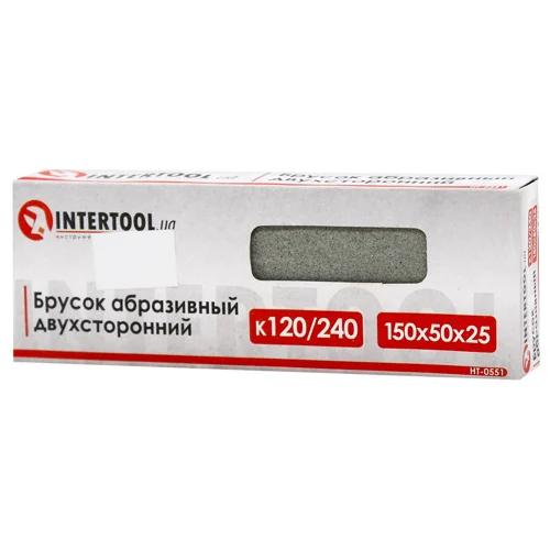 Брусок абразивний Intertool двосторонній 150x50x25мм