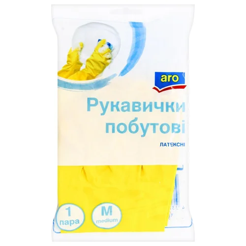Рукавички побутові Aro латексні розмір М
