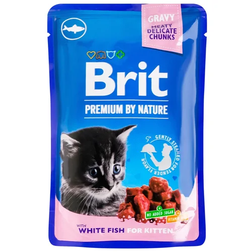 Корм вологий Brit Premium з білою рибою для кошенят 100г