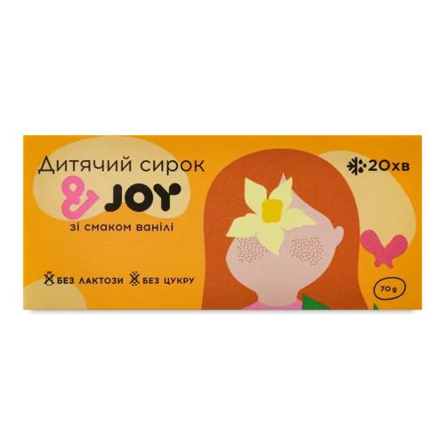 Сирок Дитячий Зі Смаком Ванілі &Joy, Картонна Упаковка, 70г